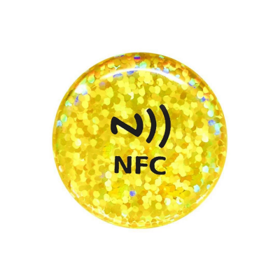 Free sample Hot sale epoxy Popl NFC tag Custom print 13.56MHz Programmable Social Media Tap NFC Epoxy Tag