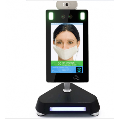 Stand Automatic Hand Sanitizer Dispenser Stand Liquid Soap Dispenser with Face Recognition Thermometer